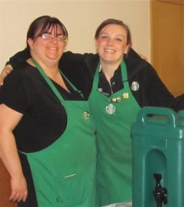 Jill Crosler & Angela Denno from Starbucks donate refreshments for the Annual Meeting